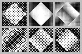 6 Seamless Halftone Square Patterns: A Versatile Design Tool for Creative and Practical Use