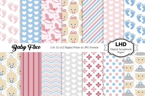 Baby Face Digital Paper Patterns: A Versatile Resource for Scrapbook Enthusiasts