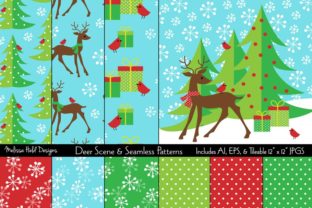 Deer Scene Seamless Patterns