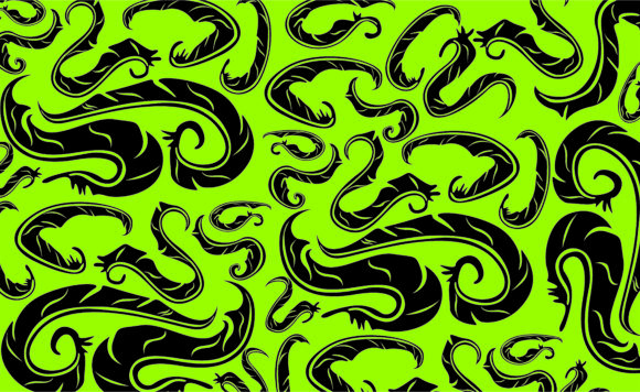 Green Swirl Feather Ornament Patterns