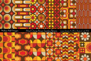 Mod Orange Brown Seamless Patterns