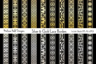 Refined Elegance in Digital Design: Exploring Silver Gold Lace Border Patterns