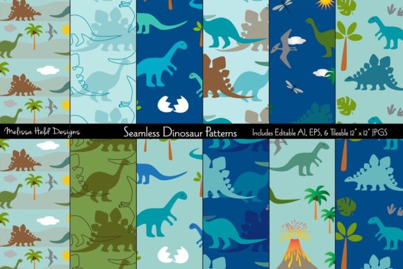 Seamless Dinosaur Patterns: A Creative Resource for Design Enthusiasts