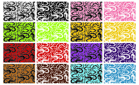 Set of Swirl Feather Ornaments Patterns