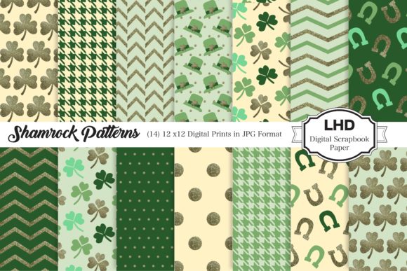 Shamrock Patterns and Saint Patrick's Digital Paper Pack: A Creative Resource for Designers