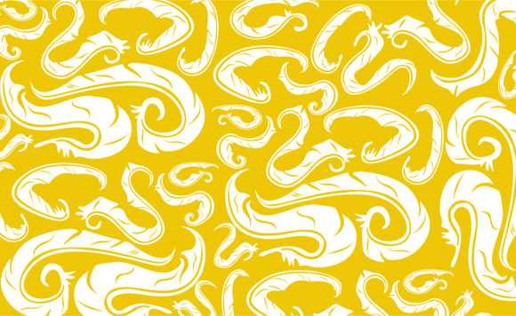 Yellow Swirl Feather Ornament Patterns: A Creative Resource for Designers and Makers